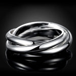 925 Sterling Silver Rings For Women Simple three circles size 5/6/7/8/9/10 Fashion Party Gift Girl student Jewelry