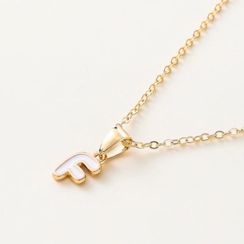 Name Initial Necklace For Women Simple Enamel A-Z Alphabet Pendants Choker Letter Necklaces Fashion Clavicle Chain Jewelry Gifts