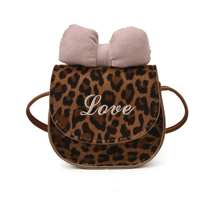 Toddler Kids Purses And Handbags Cute Mini Bowknot Crossbody Bag Fashion Little Girl Small Coin Pouch Children Leopard Hand Bags