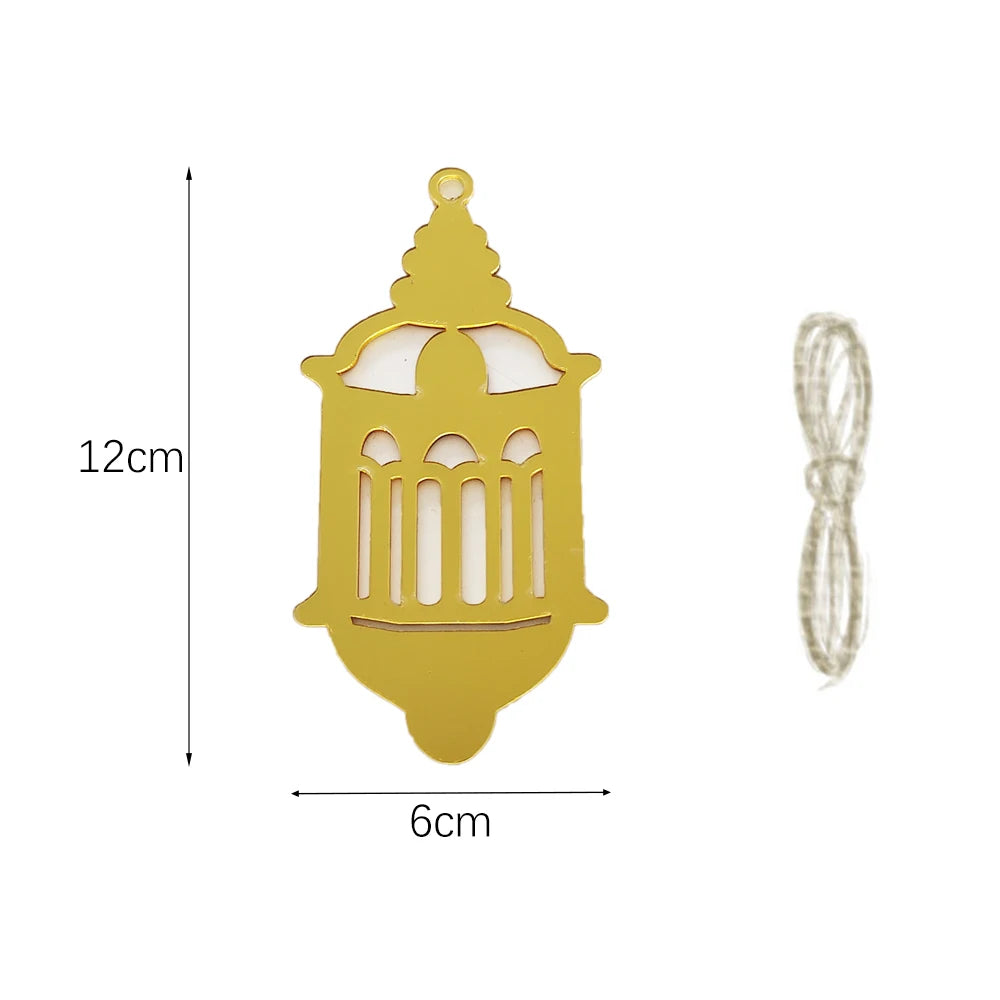 Ramadan Hanging Decoration Acrylic Eid Mubarak Moon Star Lantern