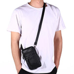 Men's PU Leather Waist Packs Bolsas Phone Pouch Bags Men Handbag Bag Small Chest Shoulder Belt Bag Crossbody Leather Bags