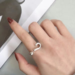 Question Mark Rings for Women Finger Ring Streetwear Adjustable Ring Party Anniversary Jewelry Gift