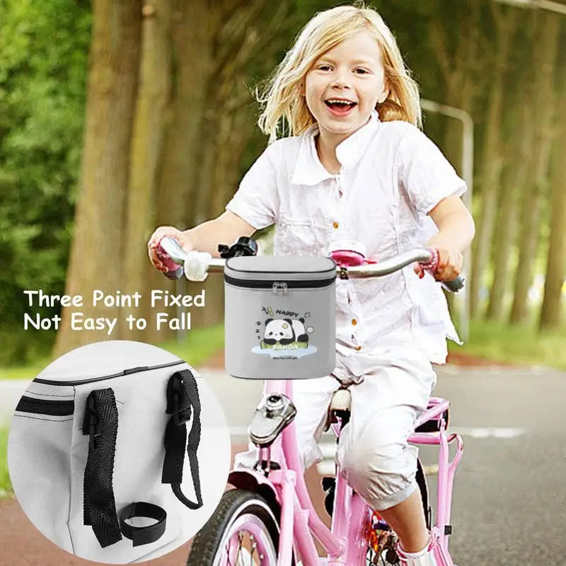 Kids Bike Bag For Handlebars Bike Handlebar Front Bag Quick-Release Multi-Pocket Reflective Pouch.
