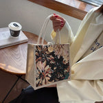 Women Ins Style Portable Hand Bag Linen Bag Students Handbags.