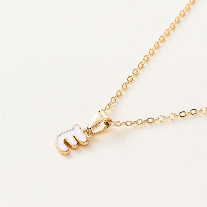 Name Initial Necklace For Women Simple Enamel A-Z Alphabet Pendants Choker Letter Necklaces Fashion Clavicle Chain Jewelry Gifts
