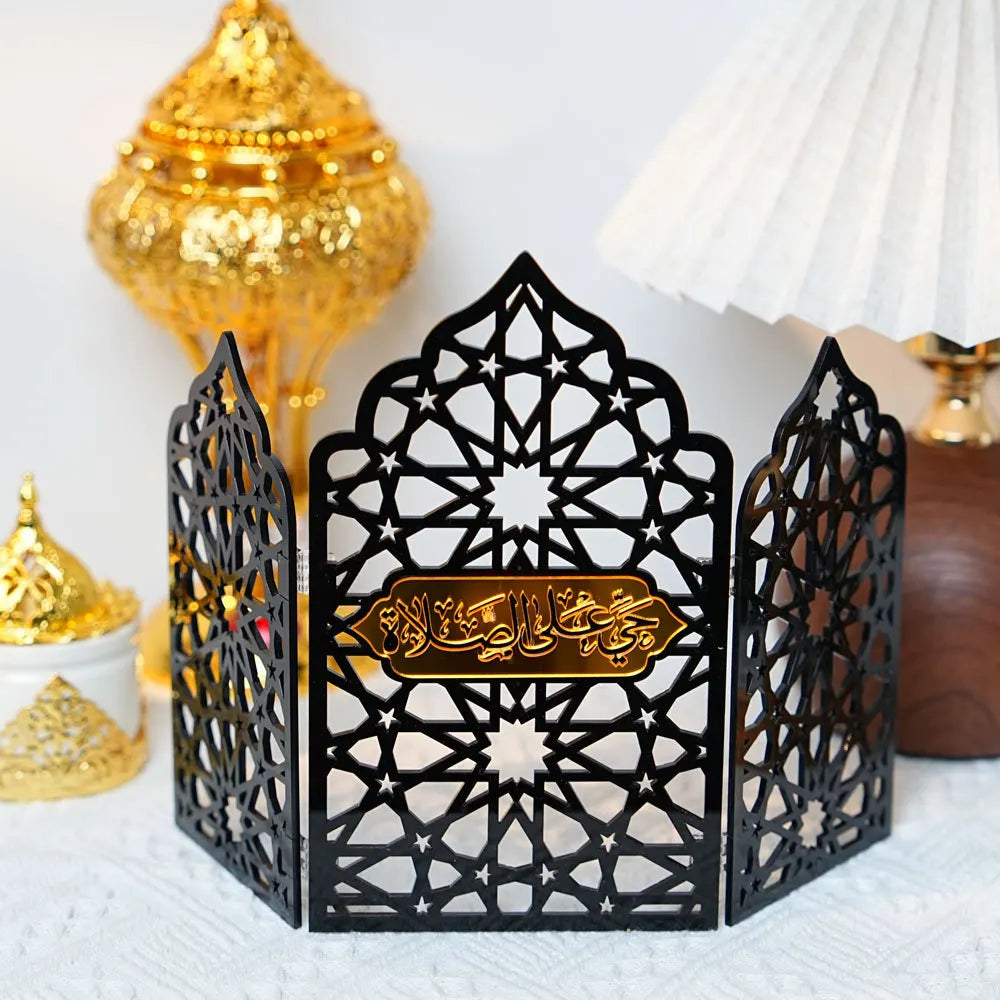 Ramadan Ornaments Hollow Acrylic screen Ornaments Eid Mubarak Happy Ramadan muslim decor Ramadan Kareem Holiday Decorations