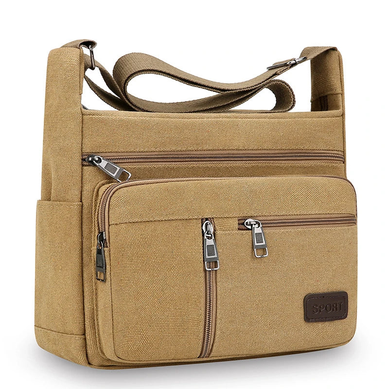 Men Canvas Shoulder Bags Casual Tote Travel Men's Crossbody Bag.