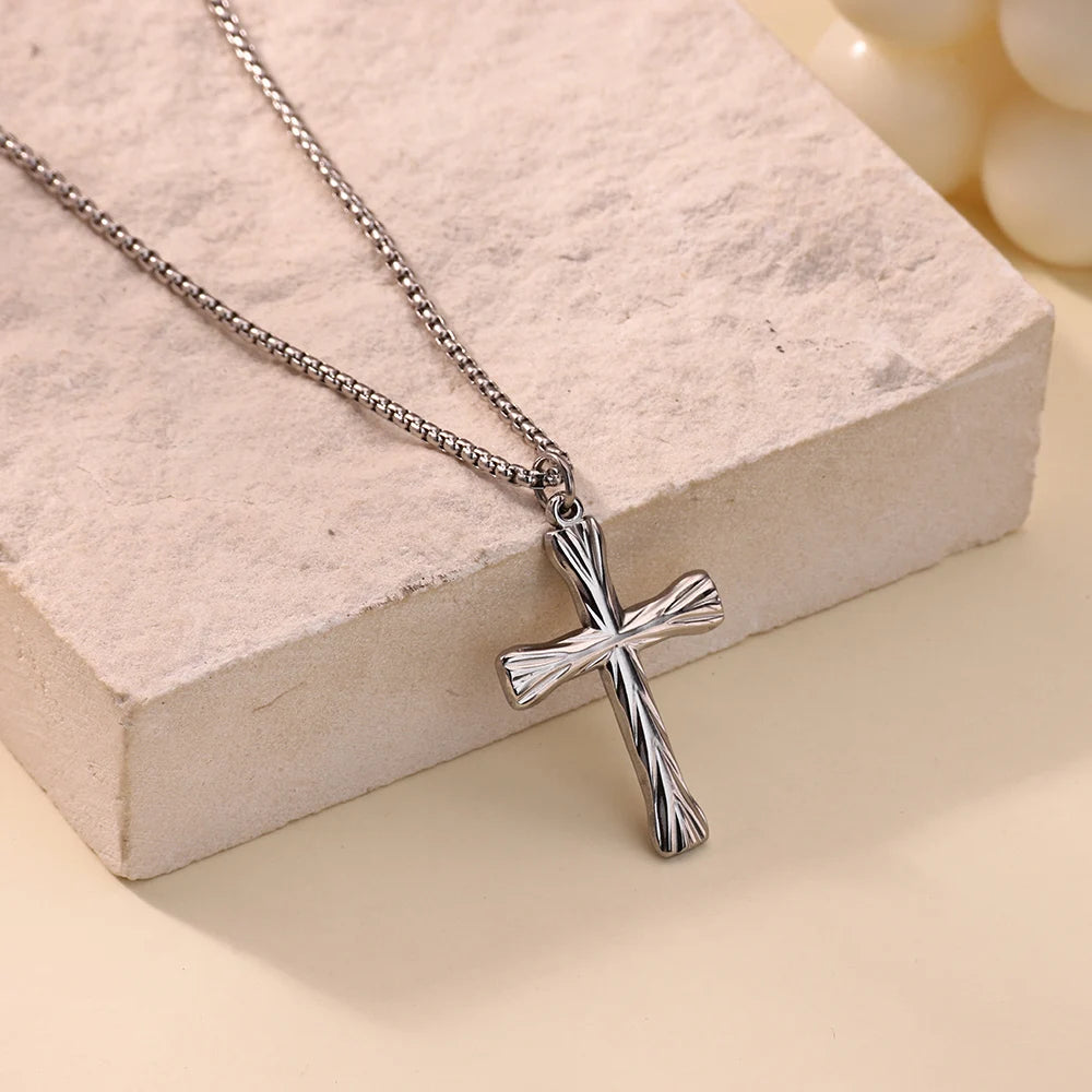 Waterproof Stainless Steel Creative Cross Pendant Necklace Exclusive for Men.