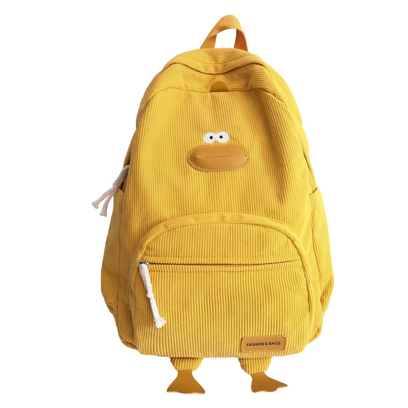 Cartoon Duck Kids Backpack Bag for Girls Boys Canvas Primary Student Children School Bags.