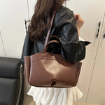 Women Tote Bag Underarm Bag Large Capacity PU Leather Shoulder Bag.