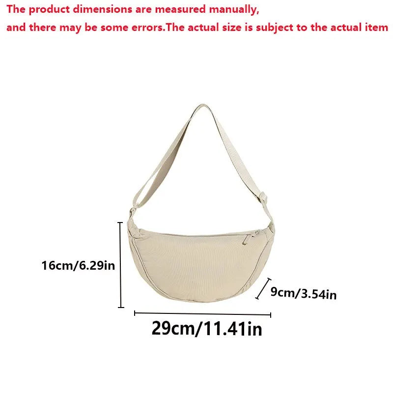 Women's Nylon Dumpling Bag, Large Capacity Crossbody Shoulder Bag.