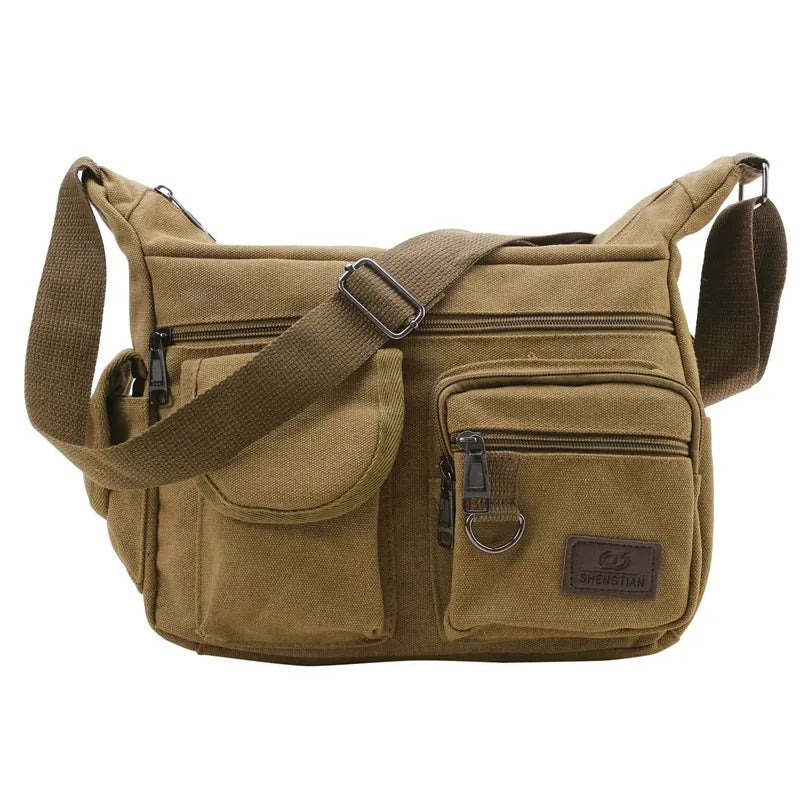 Men Canvas Shoulder Bags Casual Tote Travel Men's Crossbody Bag.