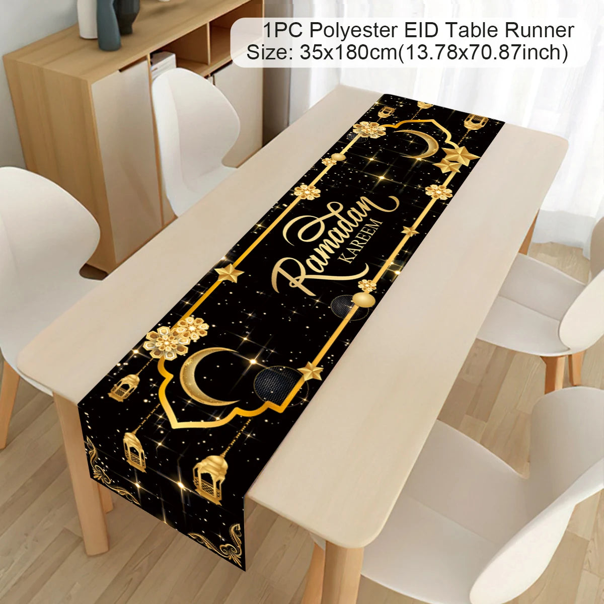 Ramadan Decor Table Runner EID Mubarak Decoration For Home Tablecloth Ramadan Kareem Islamic Muslim Party Eid Al Adha Gifts