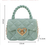 Kids PU Leather Crossbody Bags Girls Heart Shoulder Bags Children Mini Coin Purses Jelly Bag