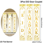 VIKAMA Eid Mubarak Door Banner Ramadan Decoration 2026 Porch Couplets Islamic Muslim Party Decoration
