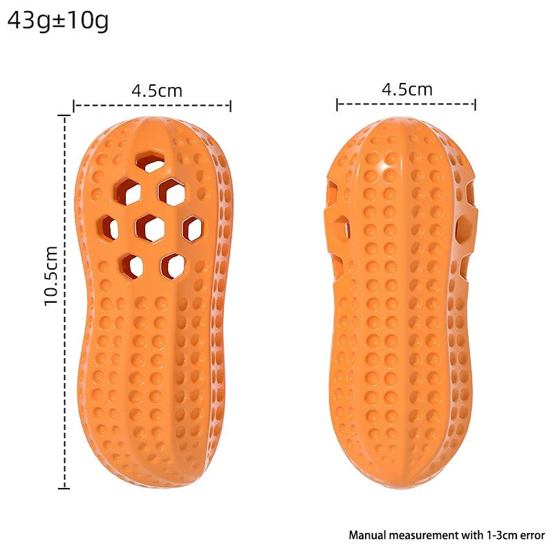 Pet Toy Sound Making Peanut Shape TPR Dog Toy with Food Dispensing Feature Durable Chew Resistant Teeth Grinding Simulation Toy