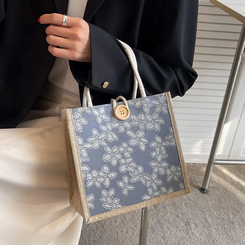 Linen Bags Handbag For Women Shopper Tote Bag Fashion Designer Bag Convenient Large-capacity.