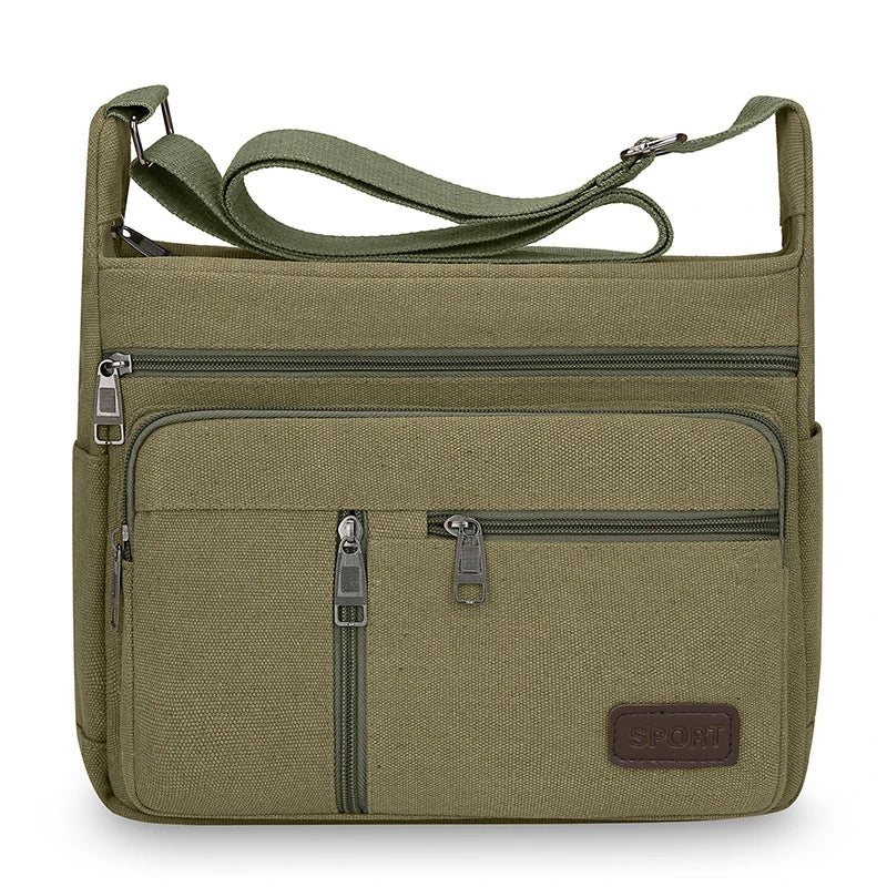 Men Canvas Shoulder Bags Casual Tote Travel Men's Crossbody Bag.