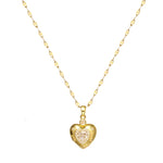 Women's High-End Heart-Shaped Necklace with Zircon Cross Pendant Stainless Steel Collarbone Chain Fashionable Jewelry