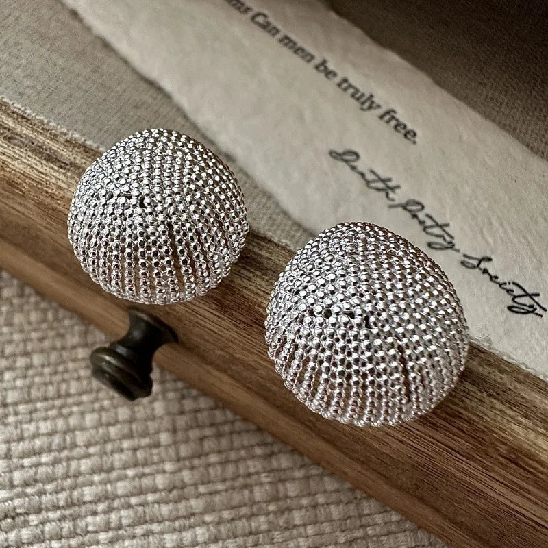 925 Sterling Silver Geometric Dots Ball Earrings for Women