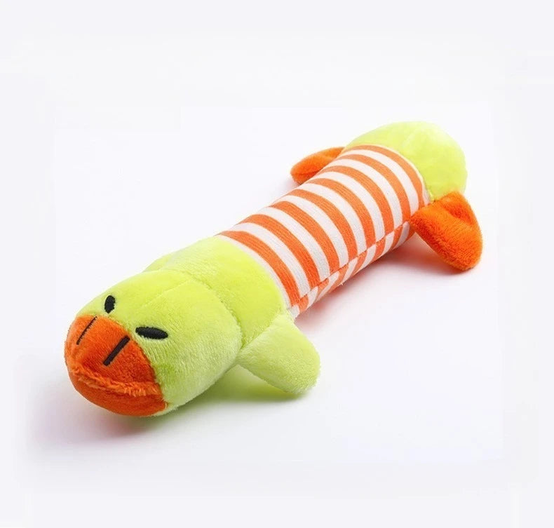 Pet Toys with Striped Plush Dog That Can Be Bitten Until They Soft They Grind Their Teeth and Play with Cats Pet Supplies