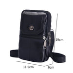 Men Leather Waist Bag Large Capacity Belt Bag Brown Shoulder Bags Crossbody Bags Multi-layer Buckle Mobile Phone Bag Bum Pouch