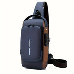 Men's anti-theft chest bag, fashionable motorcycle and casual sports sloping backpack.
