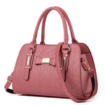 Large Capacity Butterfly Knot Women's Handbag Fashionable Embossed PU Leather.