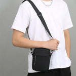 Messenger Sling Bags For Men Casual Canvas Small Zipper Crossbody Pouch.