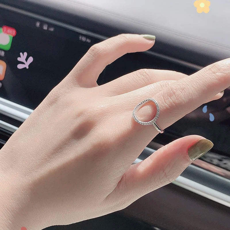 Rings For Women Summer Circle Personality Sweet Gift Rose White Gold Color All Size Fashion Jewelry