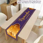 Ramadan Decor Table Runner EID Mubarak Decoration For Home Tablecloth Ramadan Kareem Islamic Muslim Party Eid Al Adha Gifts
