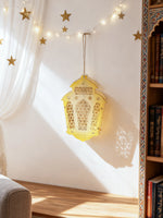 Ramadan Lantern Decor Wooden Hollowed Star Pattern