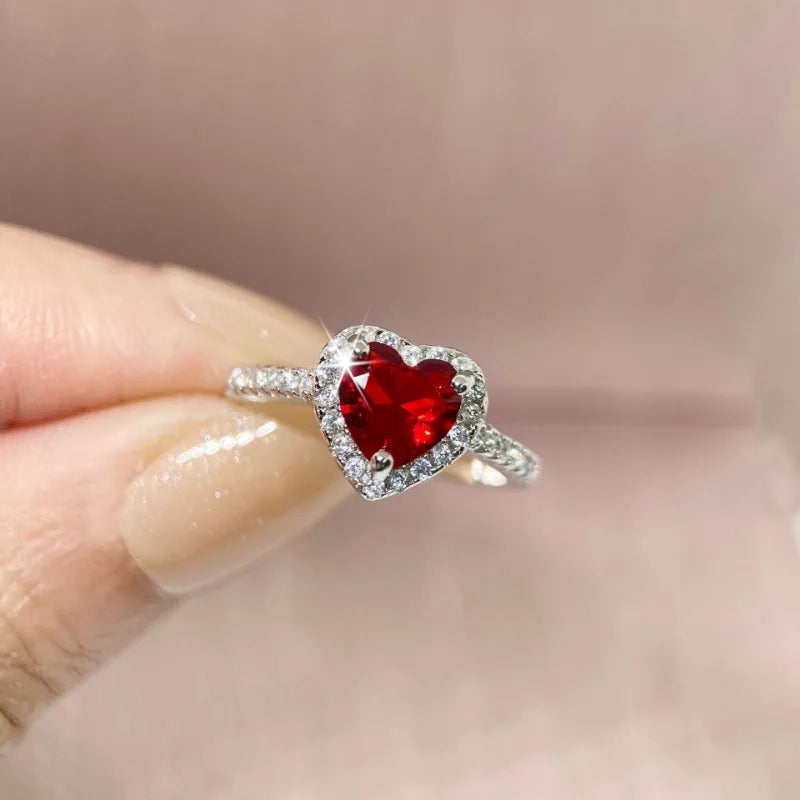 Heart Rings for Women Wedding Jewelry Cubic Zirconia Stone Ring Accessories