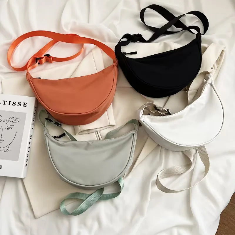 Women's Nylon Dumpling Bag, Large Capacity Crossbody Shoulder Bag.