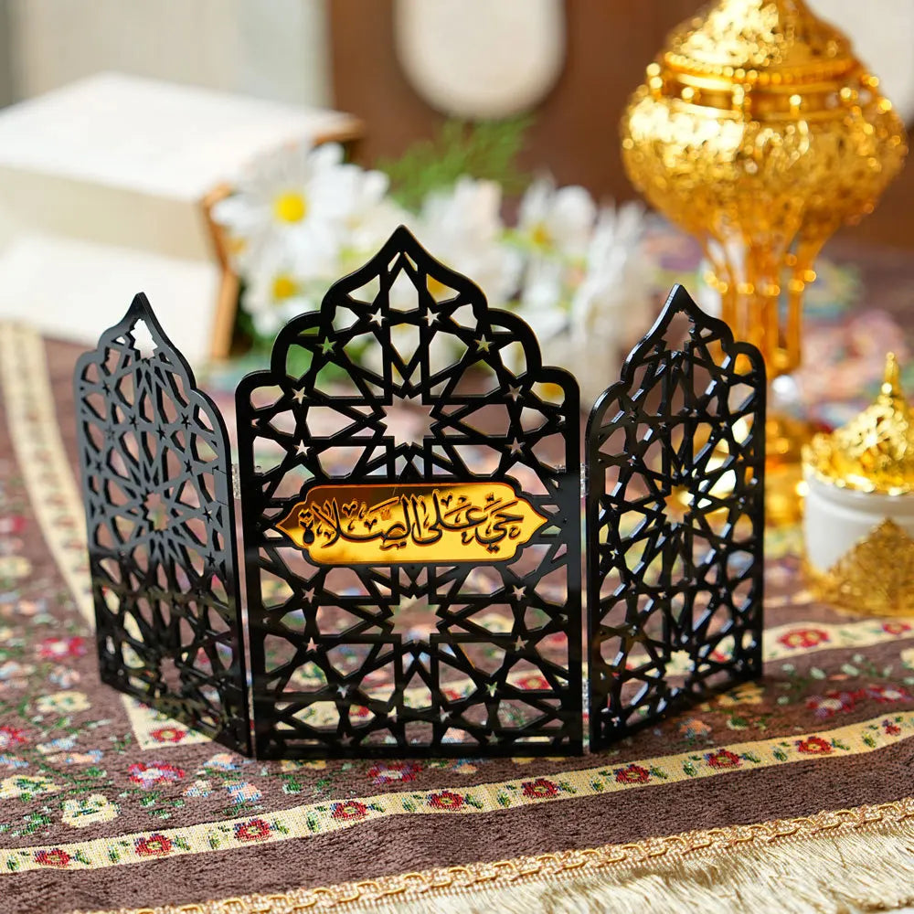 Ramadan Ornaments Hollow Acrylic screen Ornaments Eid Mubarak Happy Ramadan muslim decor Ramadan Kareem Holiday Decorations