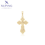 Jewelry Charm Cross Pendant Necklace of Light Gold Color Women Girls Exquisite Gift