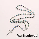 Fashion Vintage Cross Necklace Rosary Beads Chain Jesus Crucifix Virgin Mary Pendant Chain Jewelry Necklace