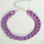 Women's Neck Chain Fashion Colorful Acrylic Thick Necklace For Women Men Bohemian Plastic Choker Collar Jewelry Gifts