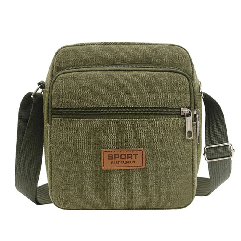 Men's Shoulder Bag Business Leisure Large Capacity Portable Handbag Zipper Multi Layer Waterproof Crossbody Bags