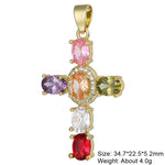 Religious Talisman Jewelry Accessories Handmade 18K Real Gold Plated Cz Paved Catholic Christian Cross