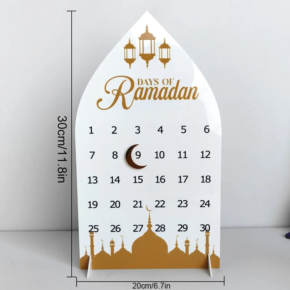 Acrylic Ramadan Advent Countdown Calendar Ramadan Decorations for Home Eid Mubarak Table Decor 30 Days Countdown Calendar