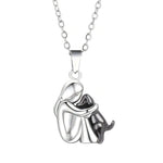 Fashion Women and Dog Necklace Cute Little Girl Puppy Pendants Animal Pet Jewelry