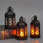 Retro Mini Lantern Black Tea Light Decorative For Ramadan