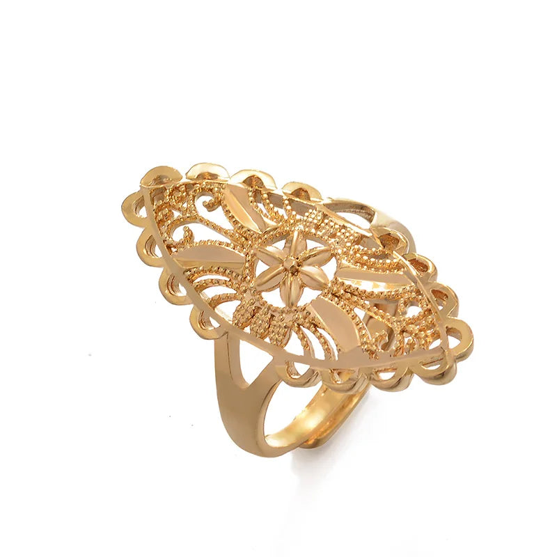 Rings for Women Gold Color Fashion Jewelry Rings Woman Girl, Arab Jewelry Symbol of Wealth