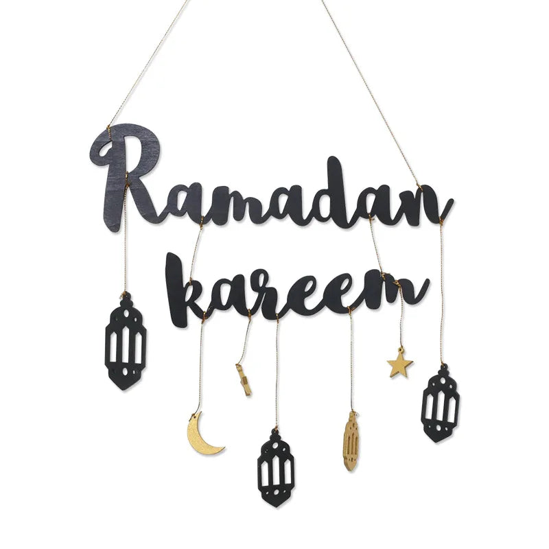 Ramadan Kareem Hanging Wooden Sign Islamic Holy Month