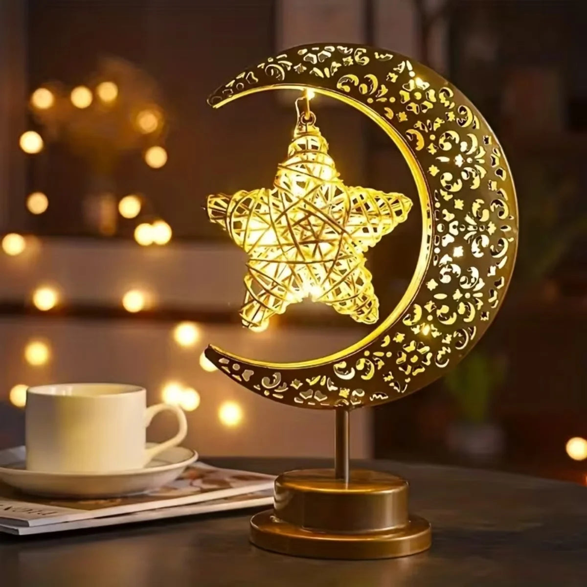Ramadan LED Star Moon Round Ball Light Decorative Lamp