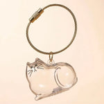 Pet Hair Memorial Resin Storage Capsule Creative Cat/Dog Hair Pendant Unique Keychain Novel Trendy Souvenir Car Decorate Gift