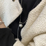 Women Long Necklace With Single Pearl Tassel Adjustable New Fashion Sweater Chain