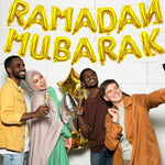 Golden RAMADAN MUBARAK letter Balloon Set, Happy Ramadan Decoration, Islamic Muslim Party Decoration Items Gift