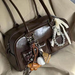 Women's Handbag 2025 New Double Handle Shoulder Commuter Bag.